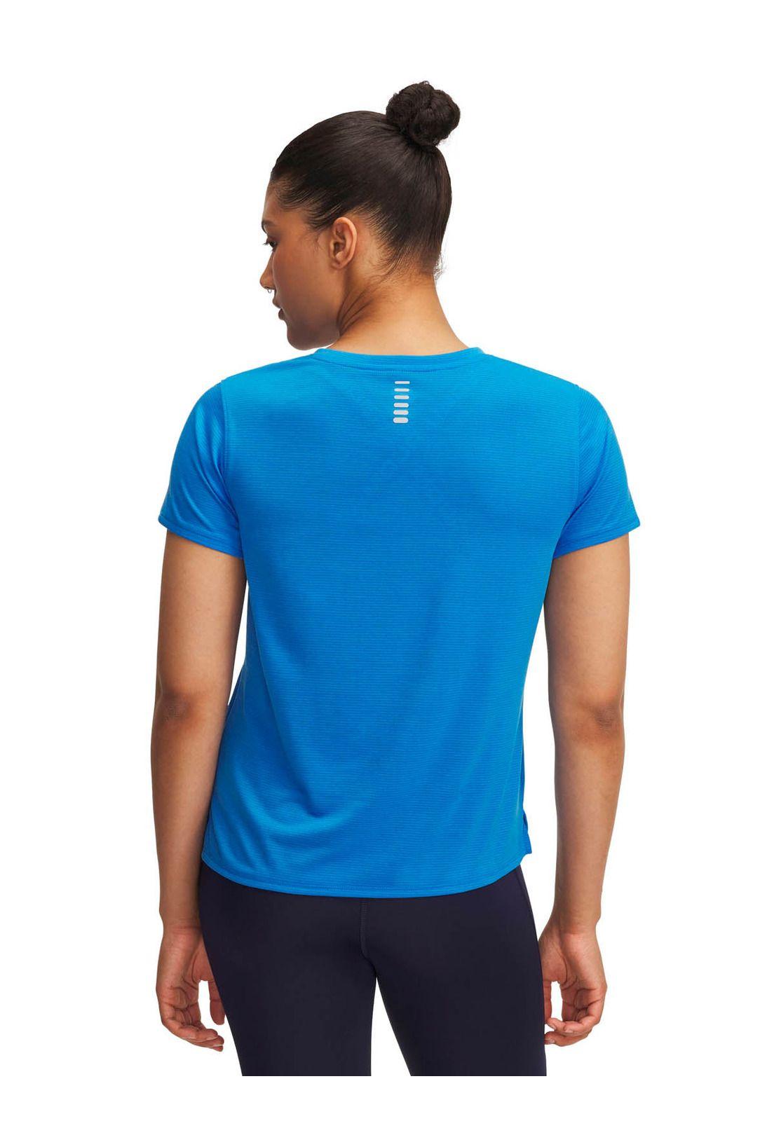 Polera Manga Corta Running para Mujer Launch Azul 
-4