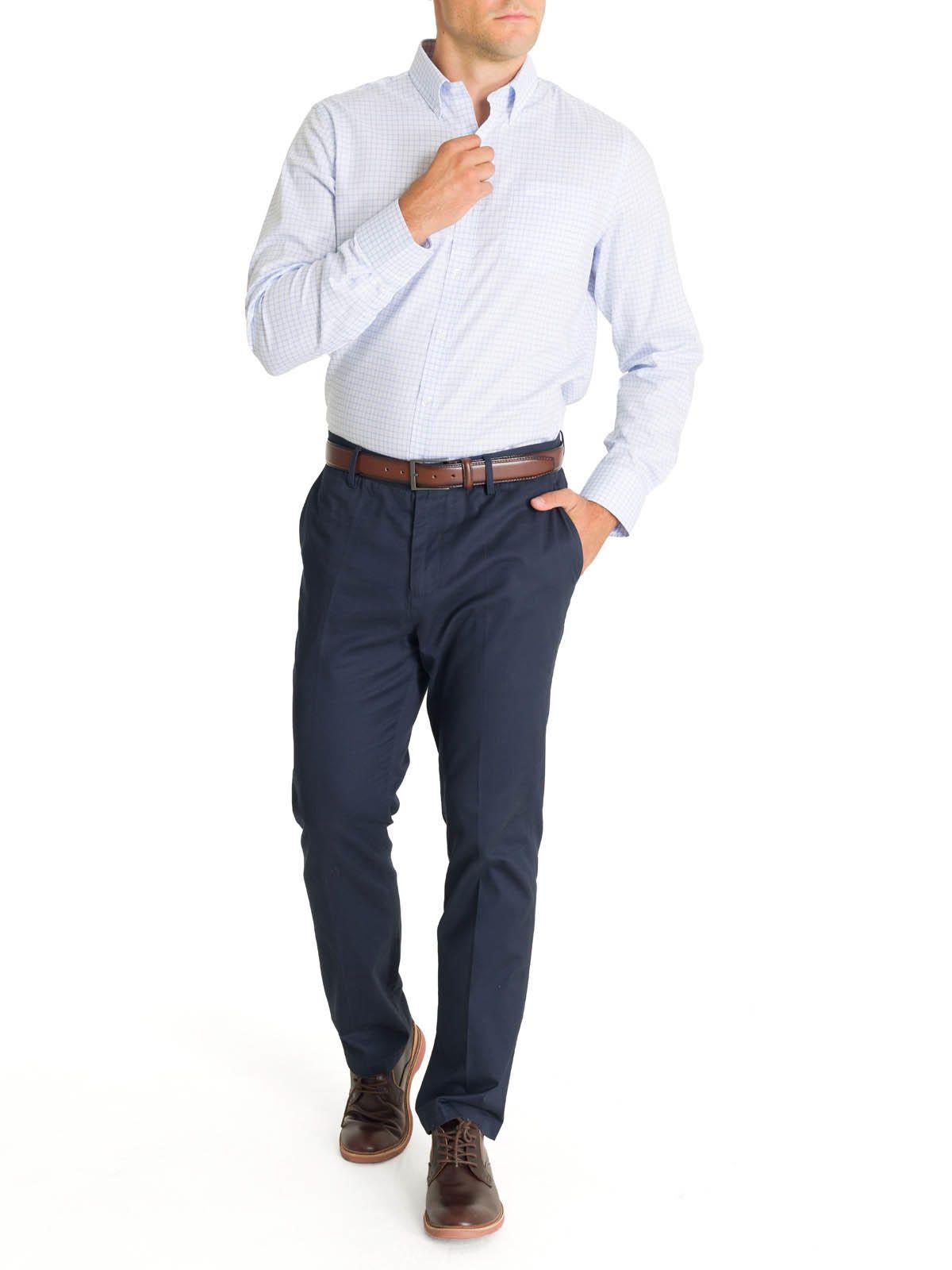 Camisa Cuello Button-Down Hombre Easyiron Azul-8