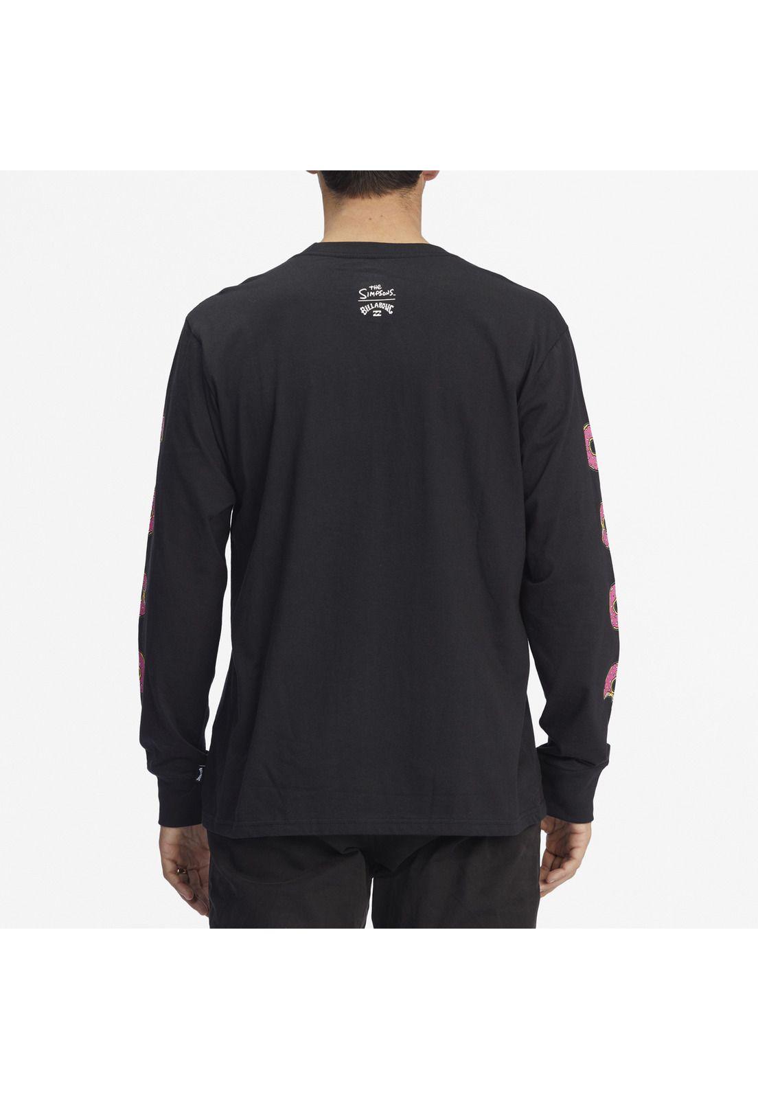 Polera M/L Hombre Simpsons Donut Negro-2