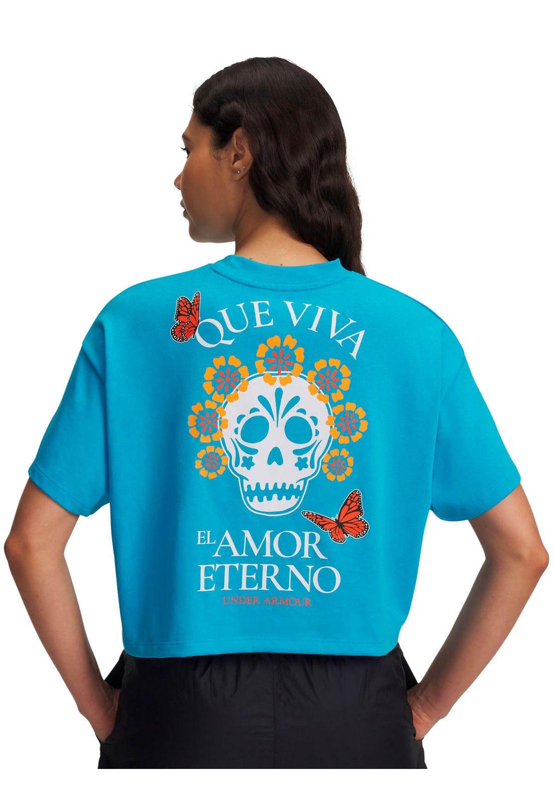 Polera Manga Corta Lifestyle Mujer Icon HW Boxy crop Azul -1
