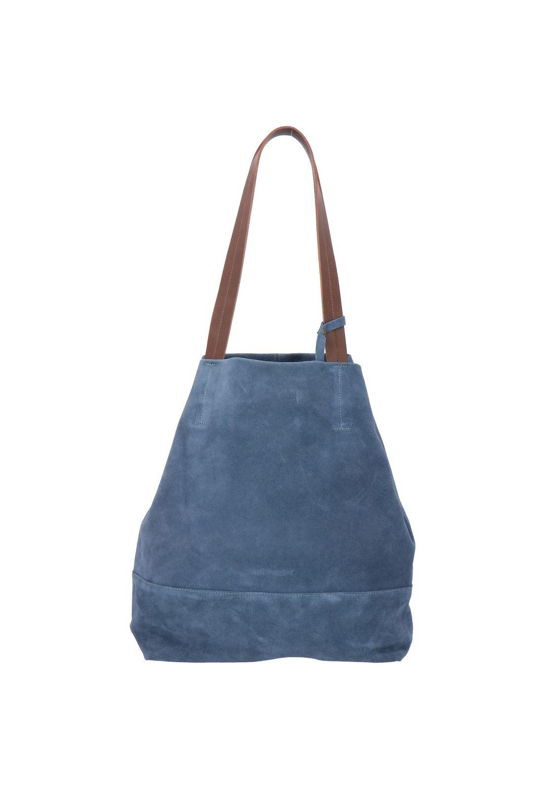 Cartera Cuero Granate Bag Azul Mujer-1