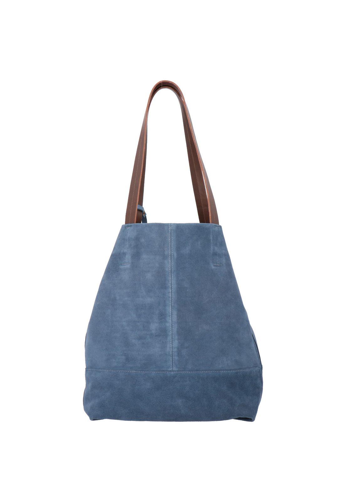 Cartera Cuero Granate Bag Azul Mujer-2
