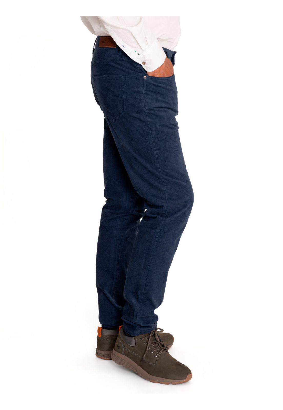 Pantalón Natural Flex Hombre Corduroy Azul-5