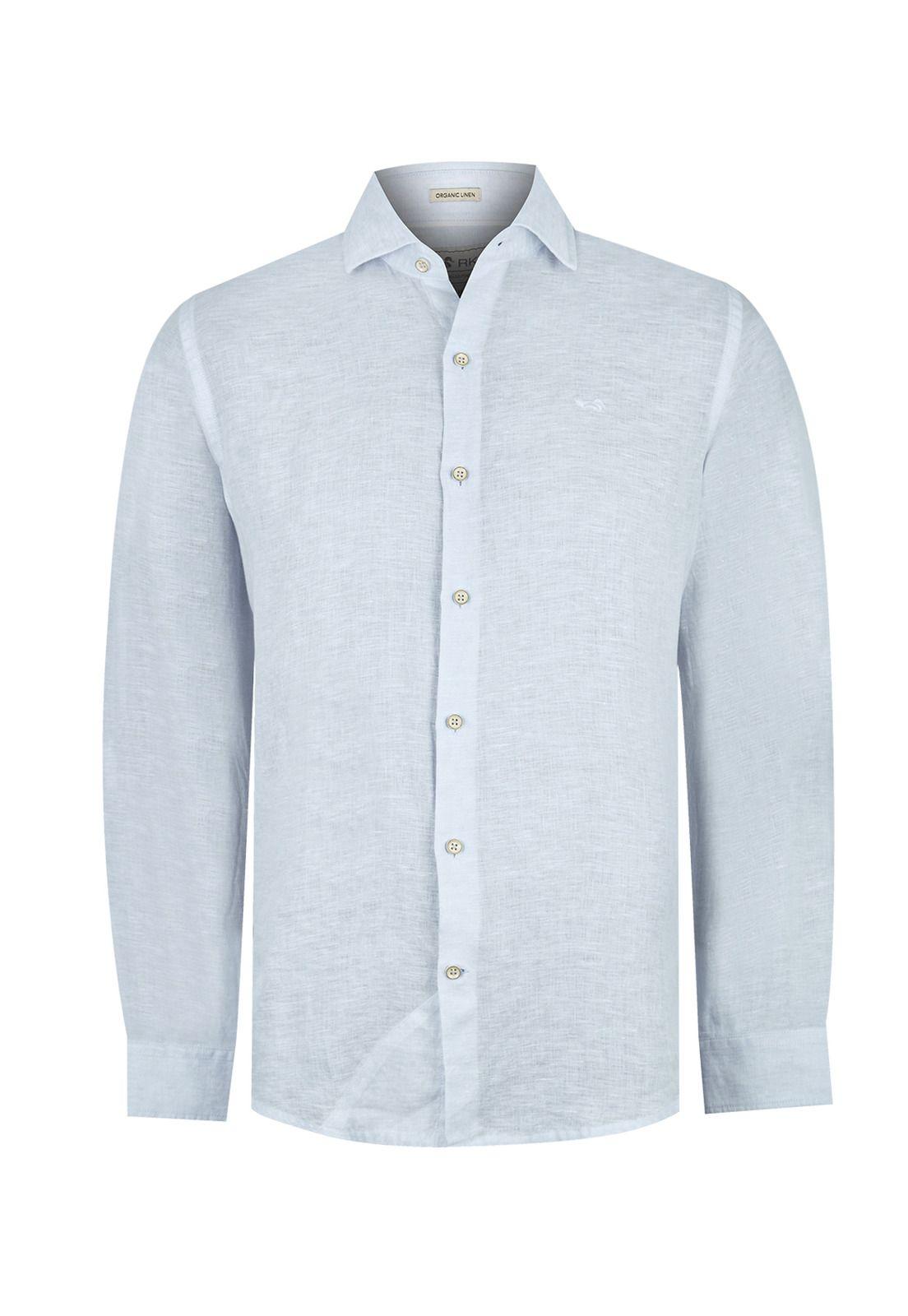Camisa Lino Orgánico Celeste Linen Hombre -0