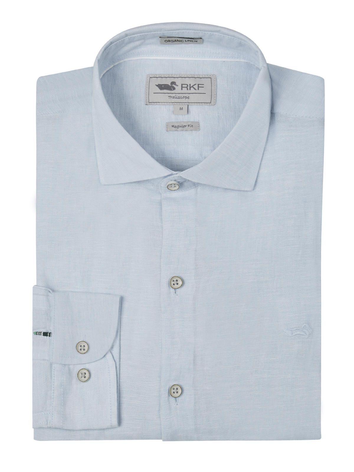 Camisa Lino Orgánico Celeste Linen Hombre -4