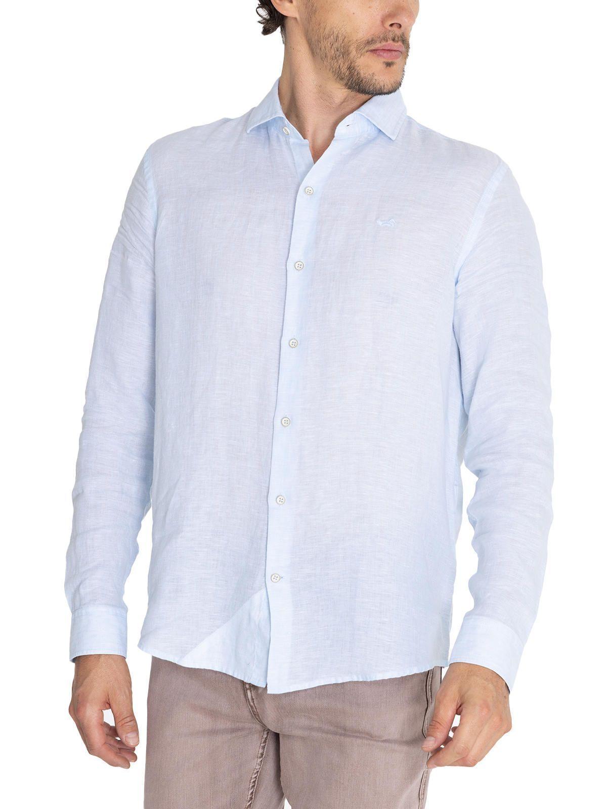 Camisa Lino Orgánico Celeste Linen Hombre -5