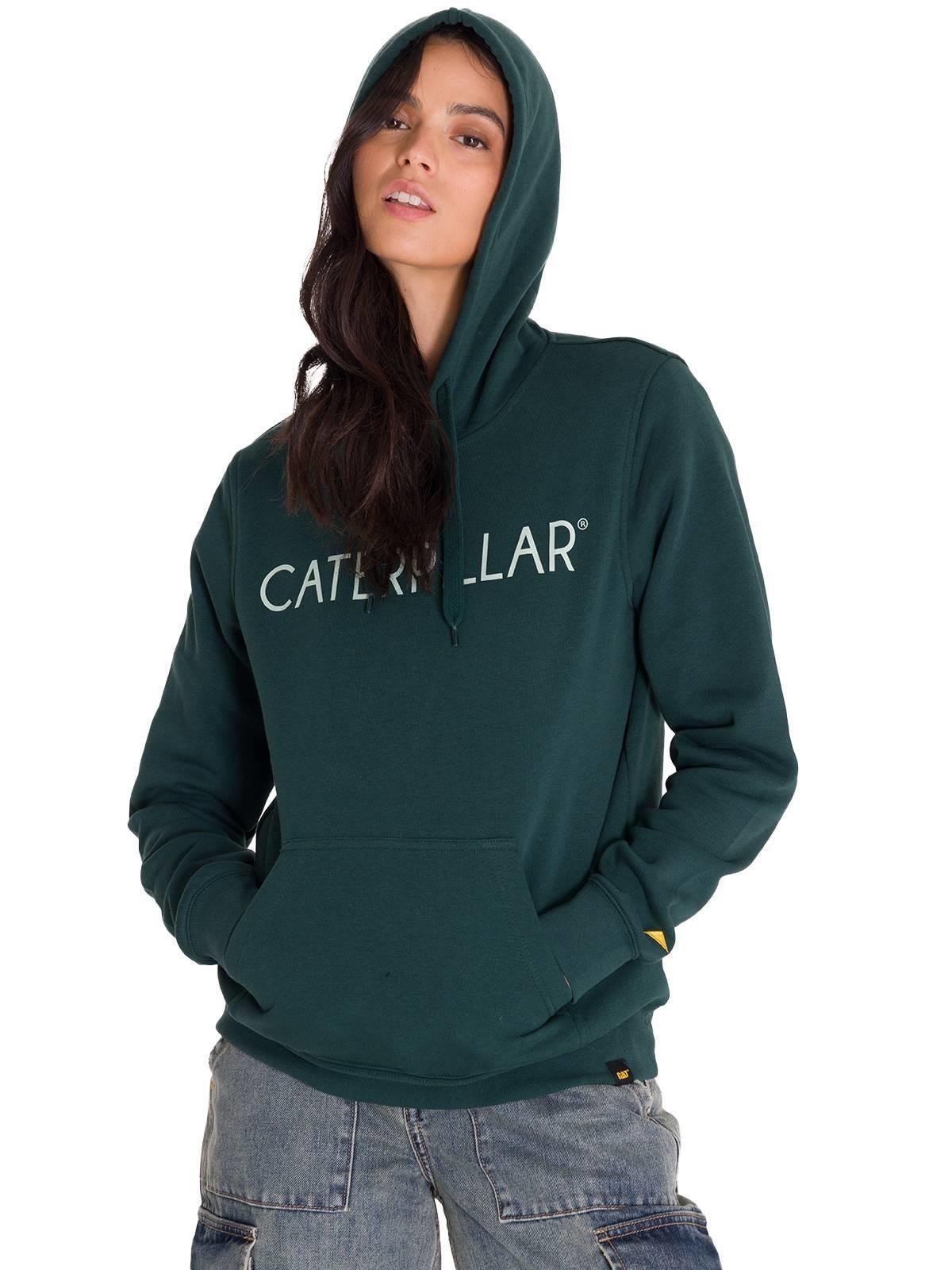 Polerón Con Gorro Logoerpillar Mujer Verde-0