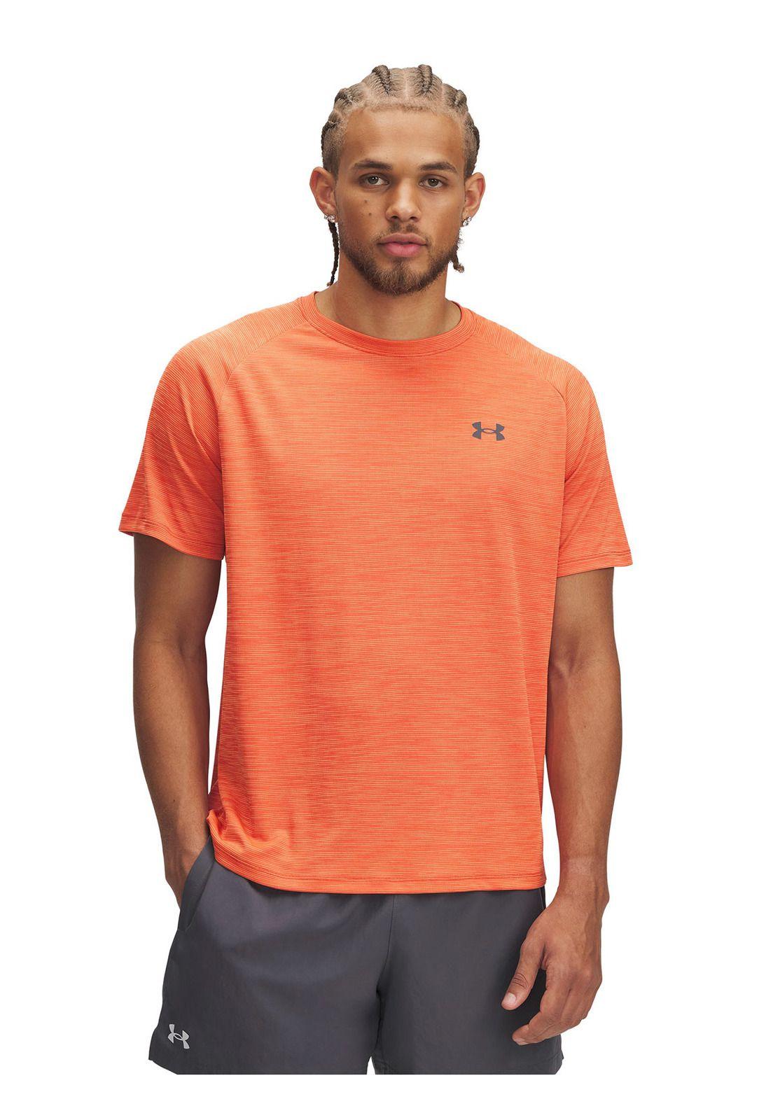 Polera Manga Corta UA Tech Hombre Naranja-0