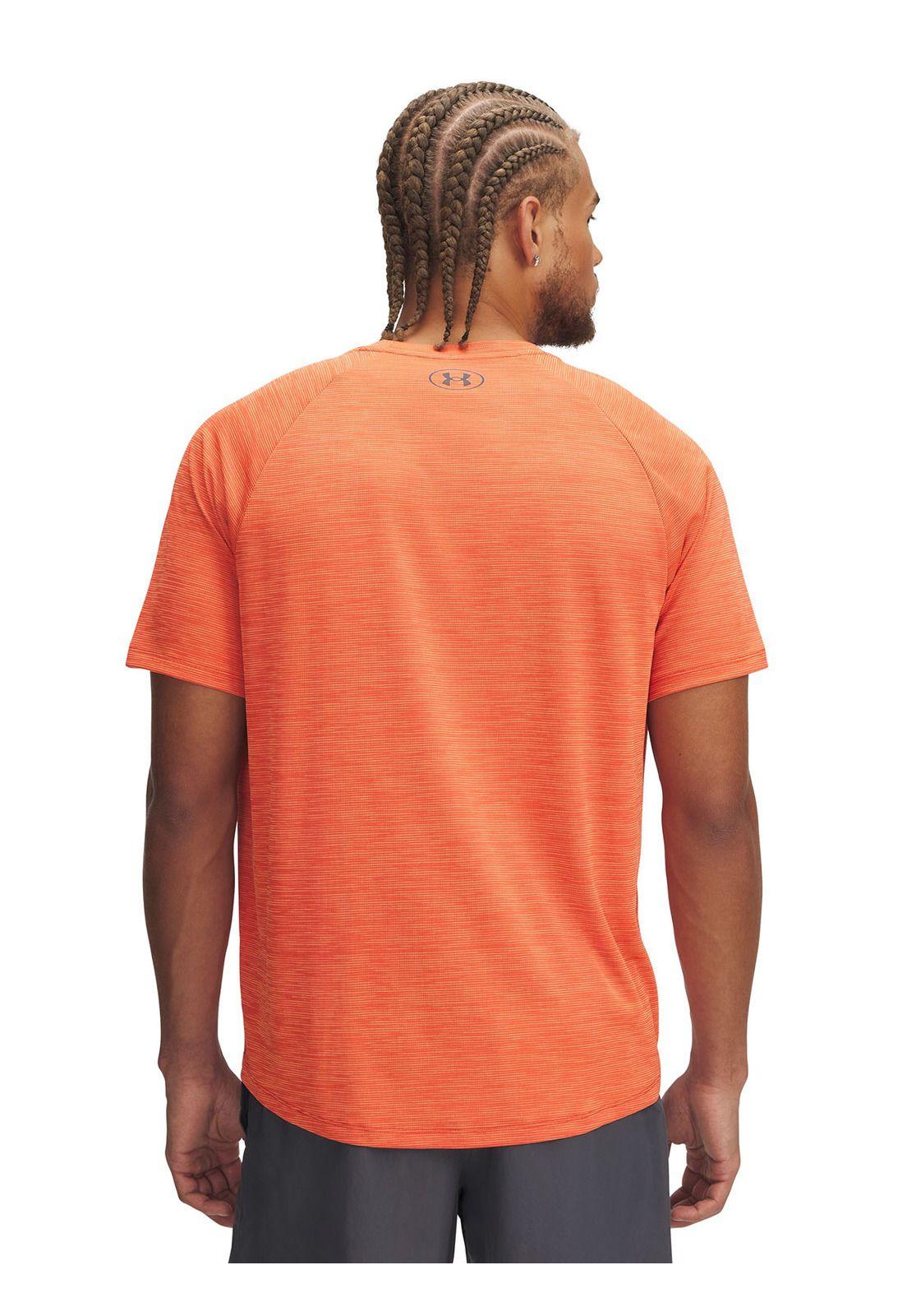 Polera Manga Corta UA Tech Hombre Naranja-1