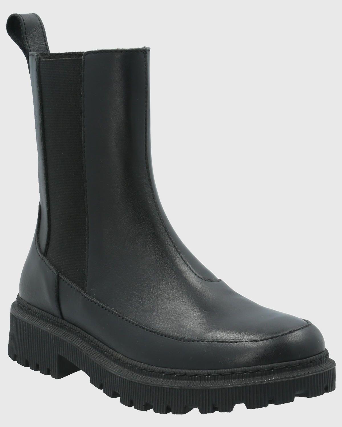 Botin Cuero Mujer Bibury Negro-0
