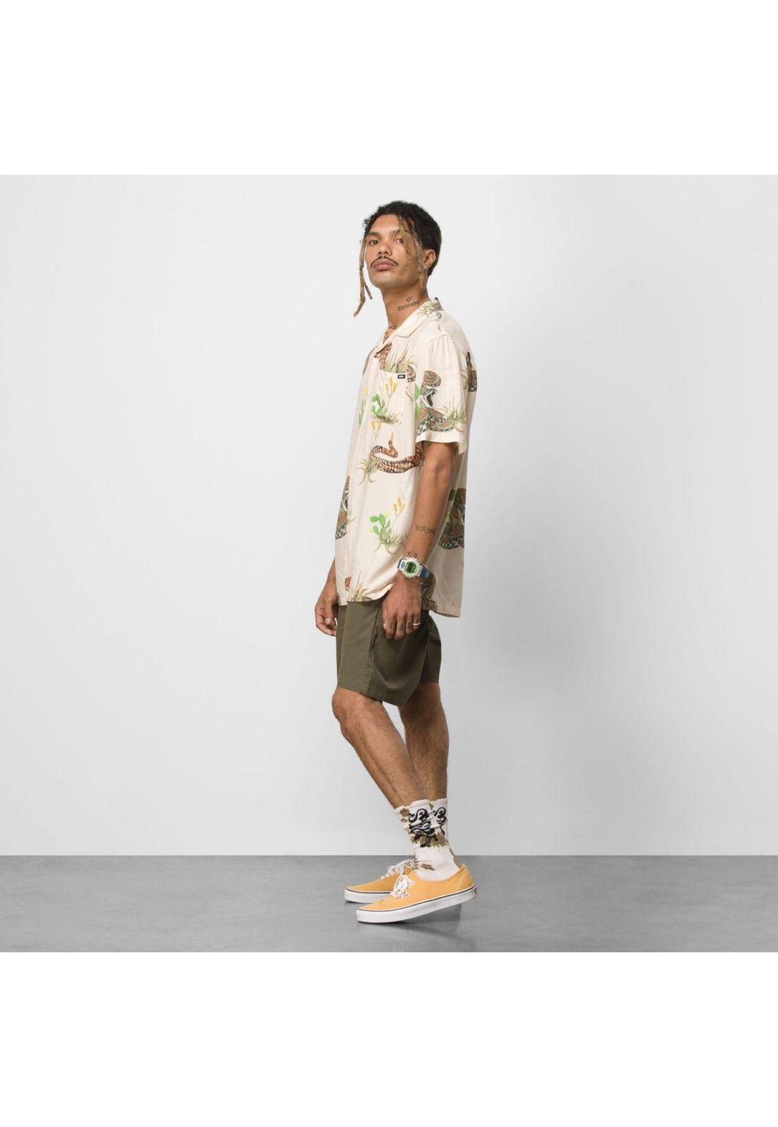 Short Hombre Mn Range Relaxed Elastic Grape Leaf-1