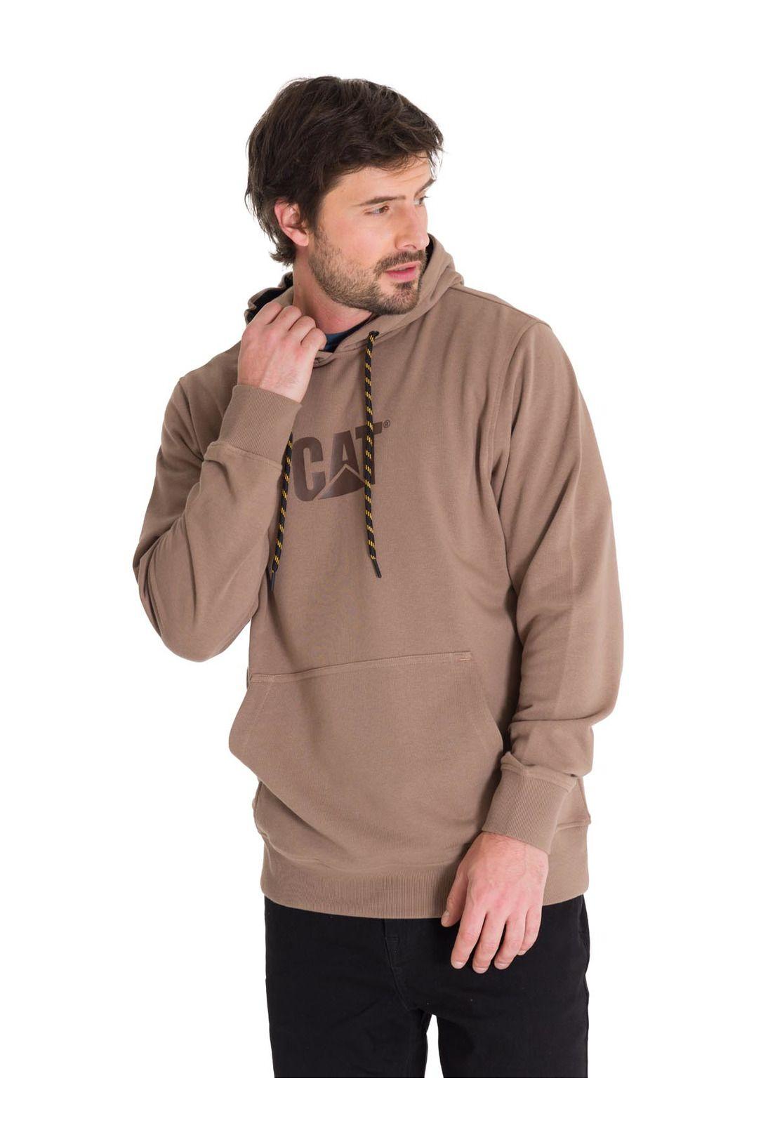 Polerón Premium Graphic Pullover Hombre Café Claro-0