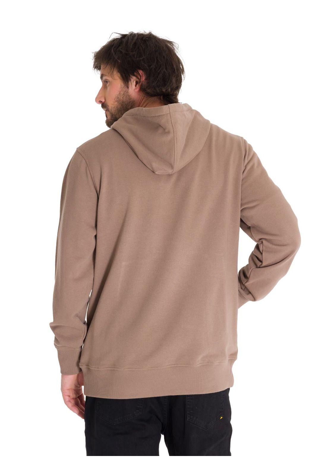 Polerón Premium Graphic Pullover Hombre Café Claro-3