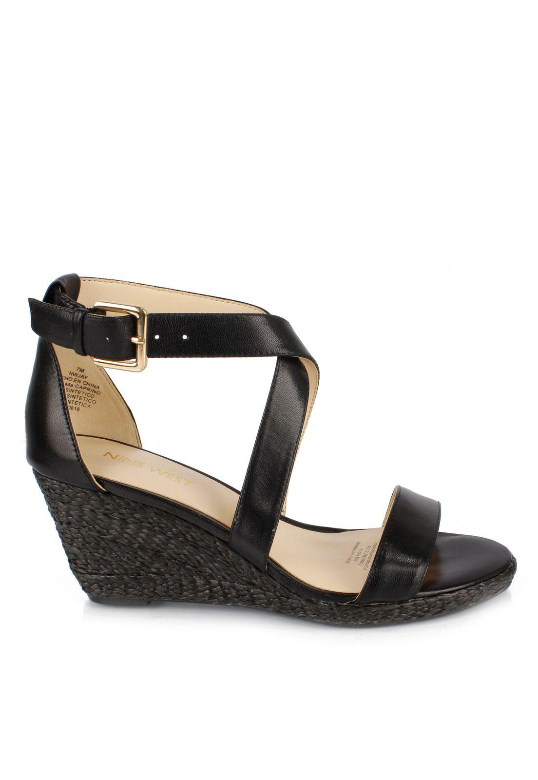 Sandalia Cuero Jay Negro Mujer-1