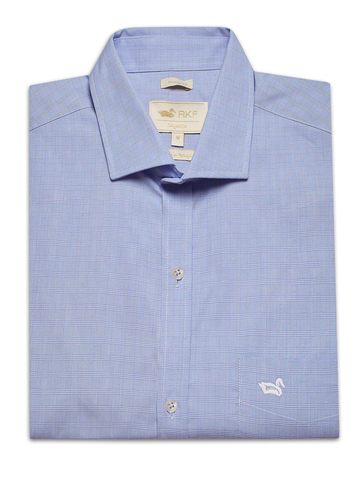 Camisa Cuello Italiano Hombre Easyiron Celeste-0