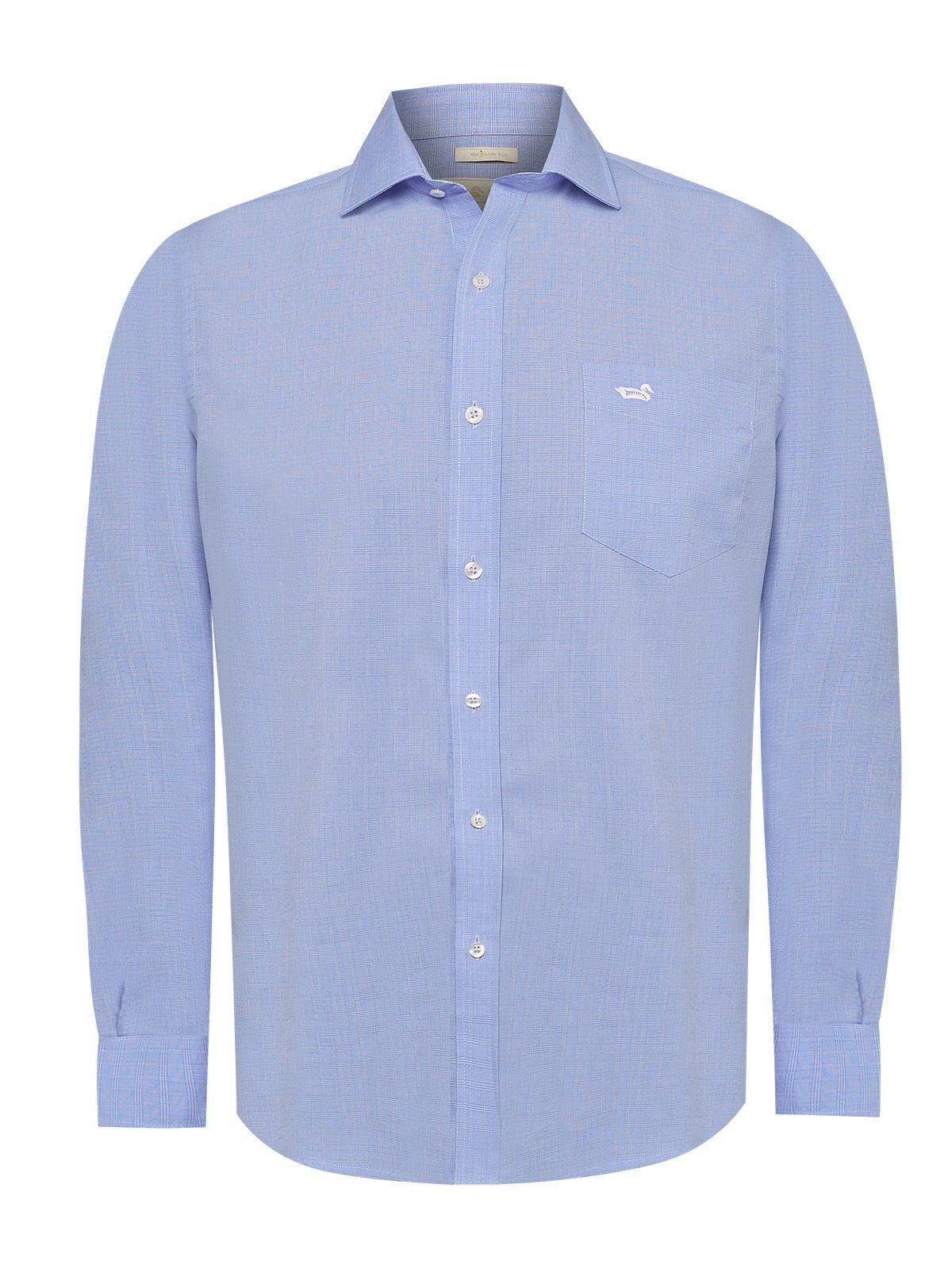 Camisa Cuello Italiano Hombre Easyiron Celeste-1