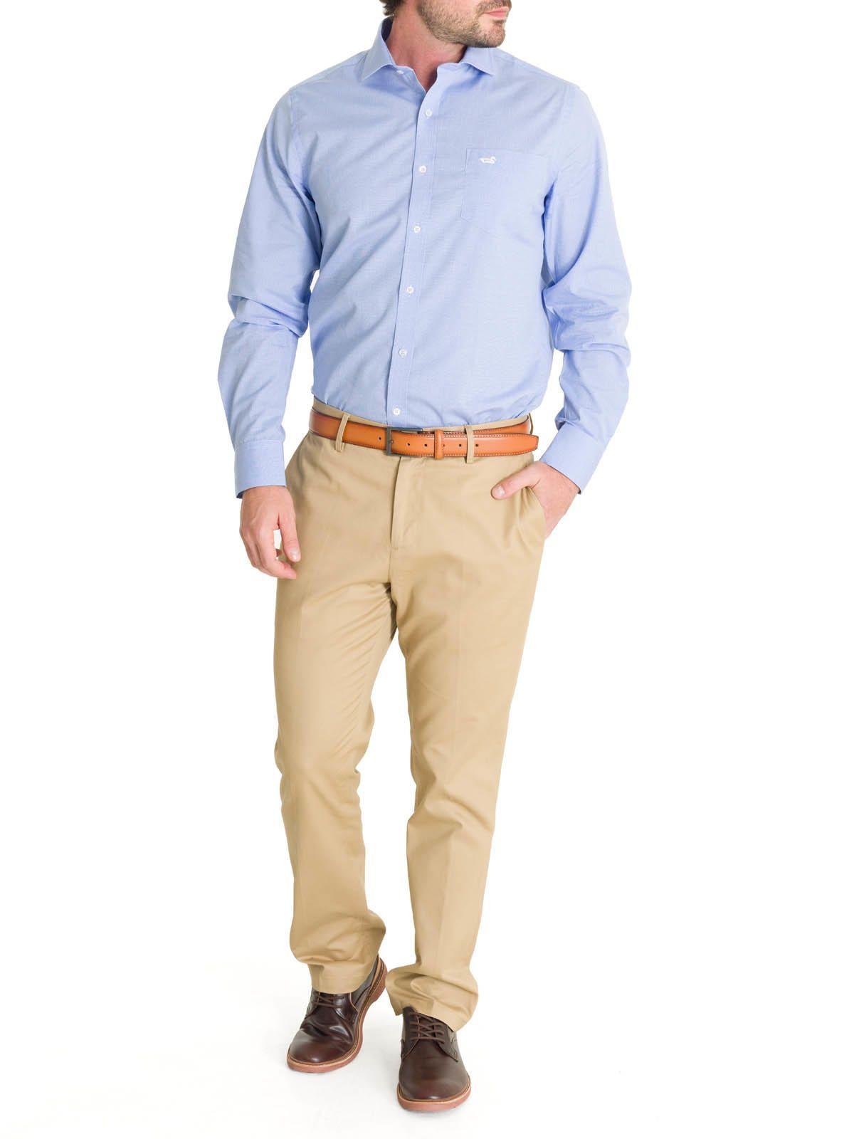 Camisa Cuello Italiano Hombre Easyiron Celeste-8