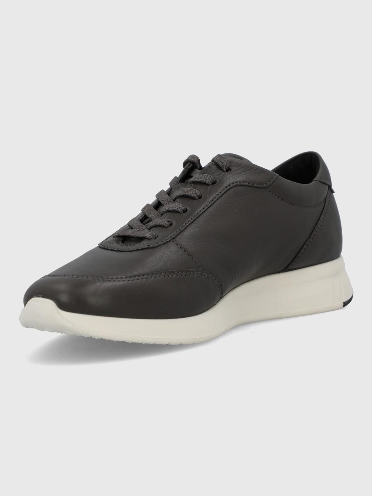 Zapatilla Cuero Mujer Kalfy Gris-4