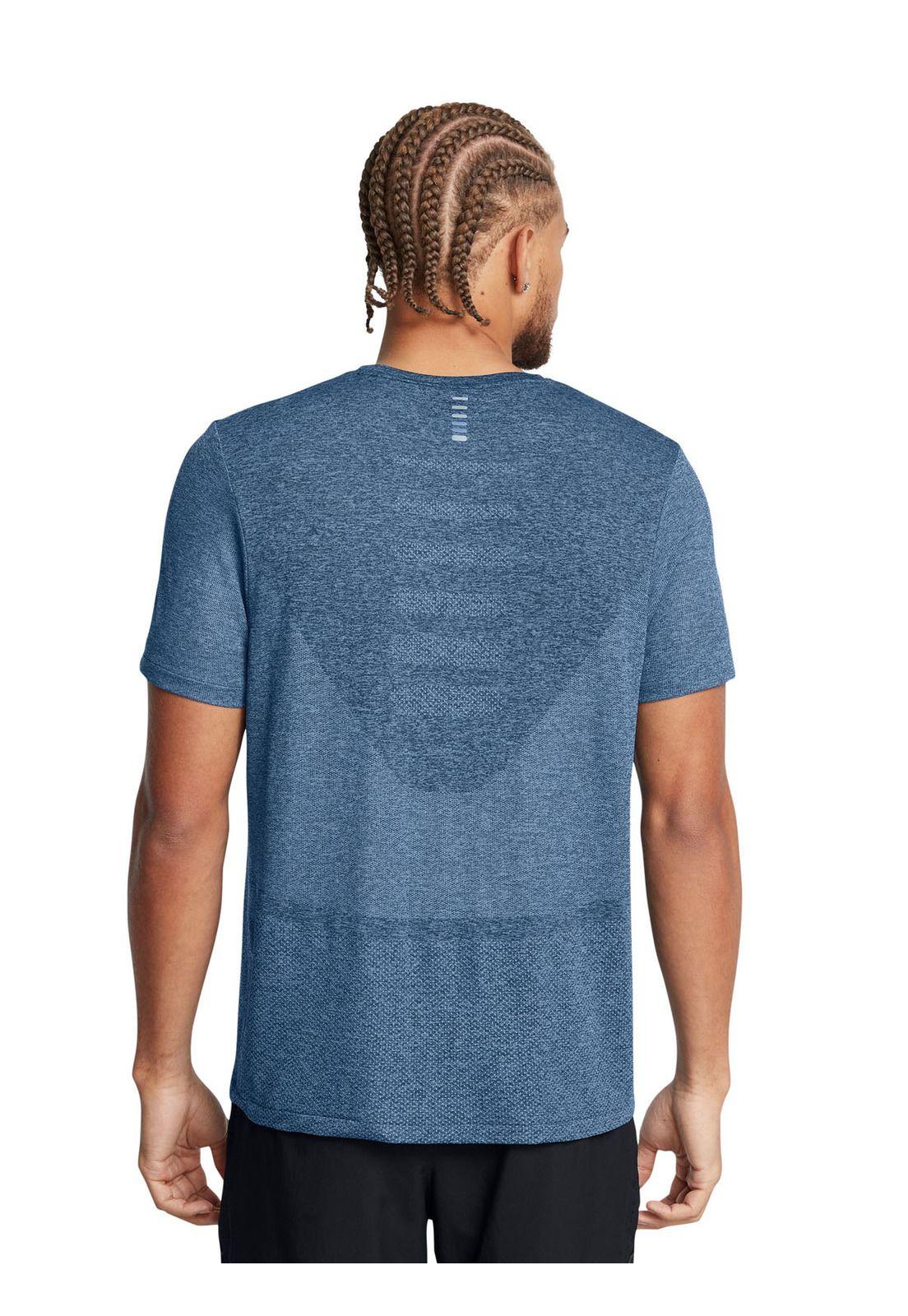 Polera manga crta Smlss Stride hombre Azul-4