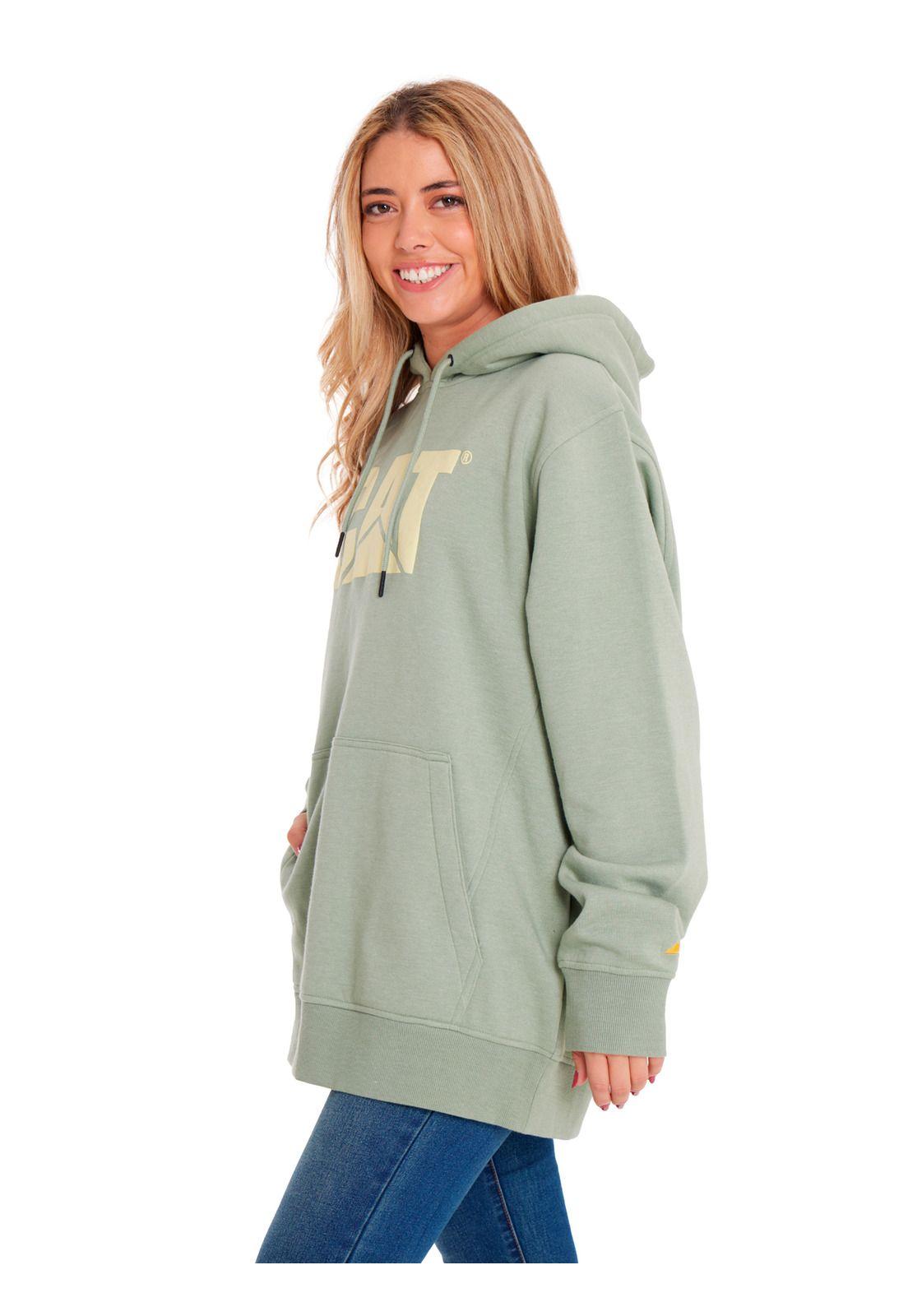 Polerón Mujer Heather Fleece Logo Pullover Verde-0