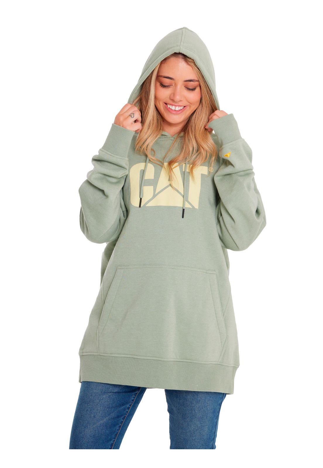 Polerón Mujer Heather Fleece Logo Pullover Verde-1