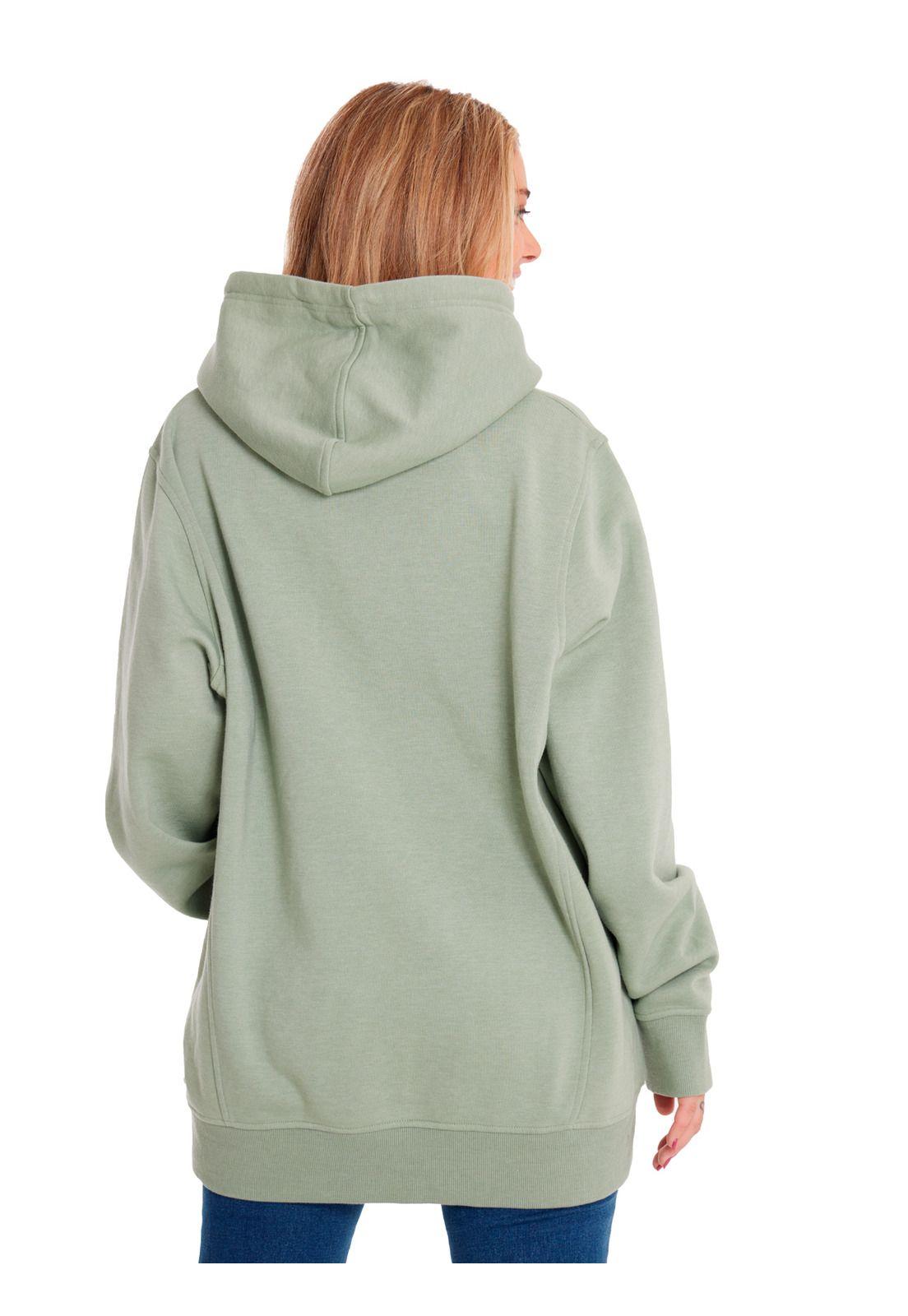 Polerón Mujer Heather Fleece Logo Pullover Verde-3