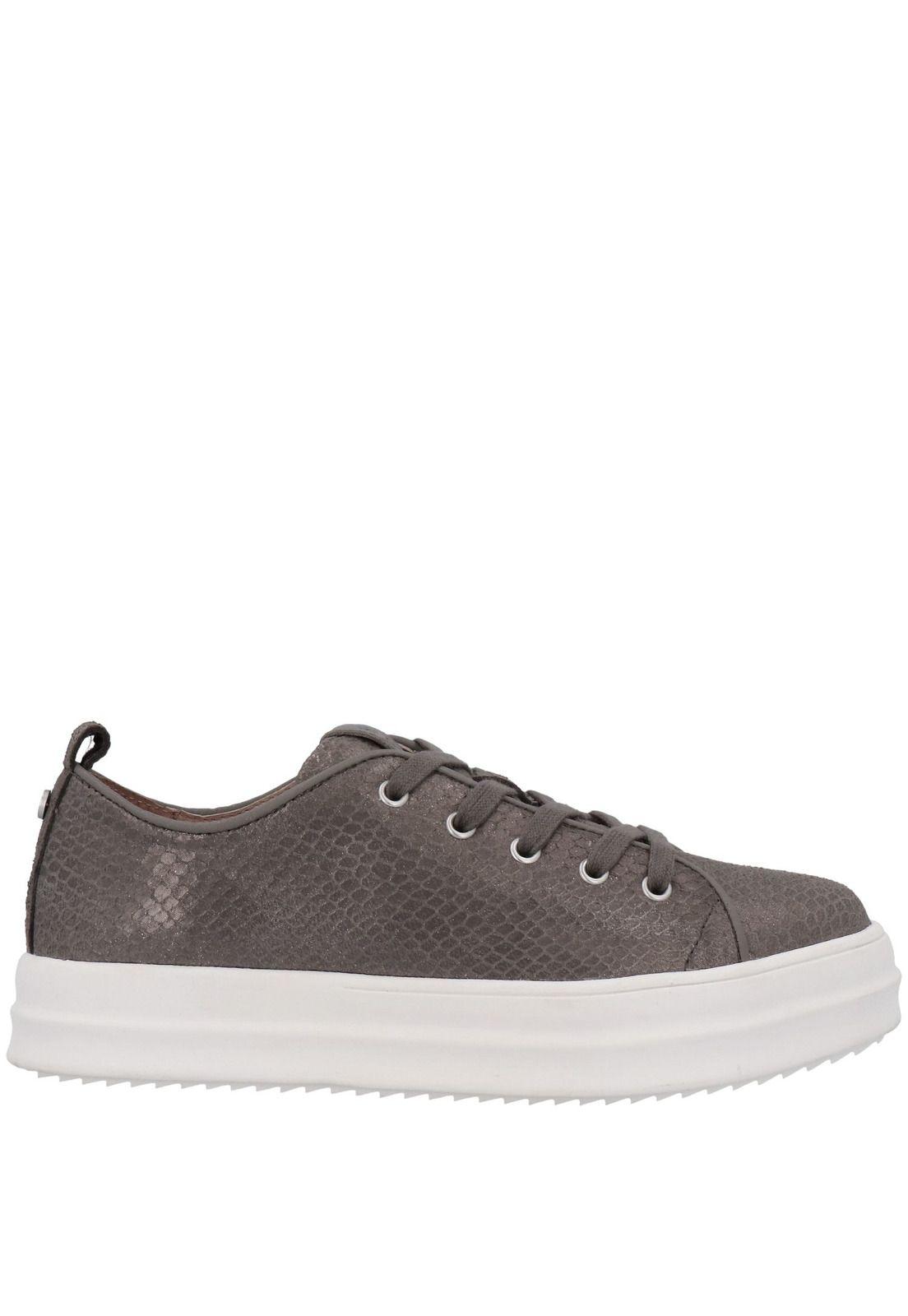 Zapatilla Mujer Cuero Holand 3 Gris-1