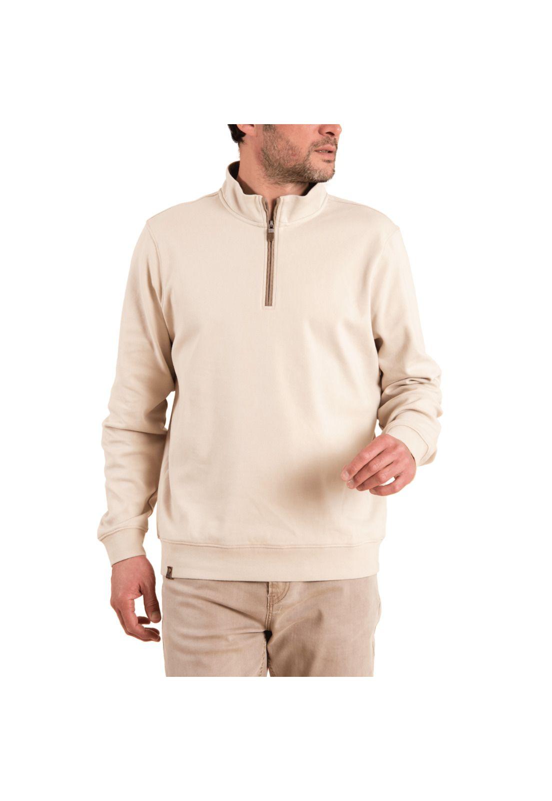 Polerón Algodón Orgánico Hombre Bicolor Beige-0