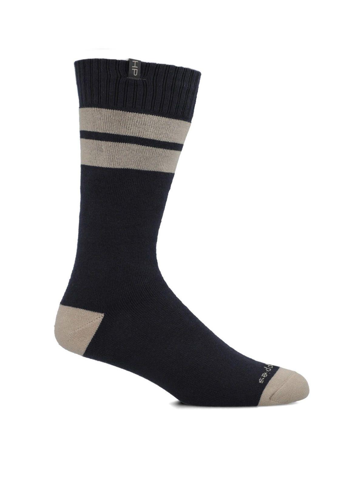 Calcetín Algodón Hombre Heavy Stripe Azul Oscuro-0