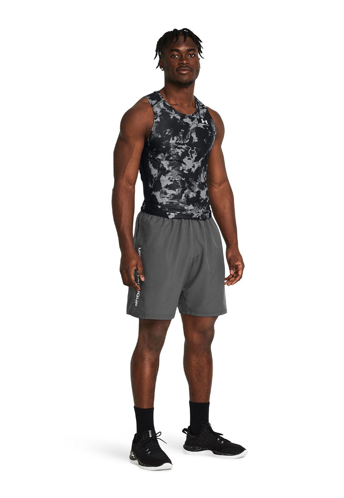 Shorts UA Woven Wordmark para Hombre Gris-3