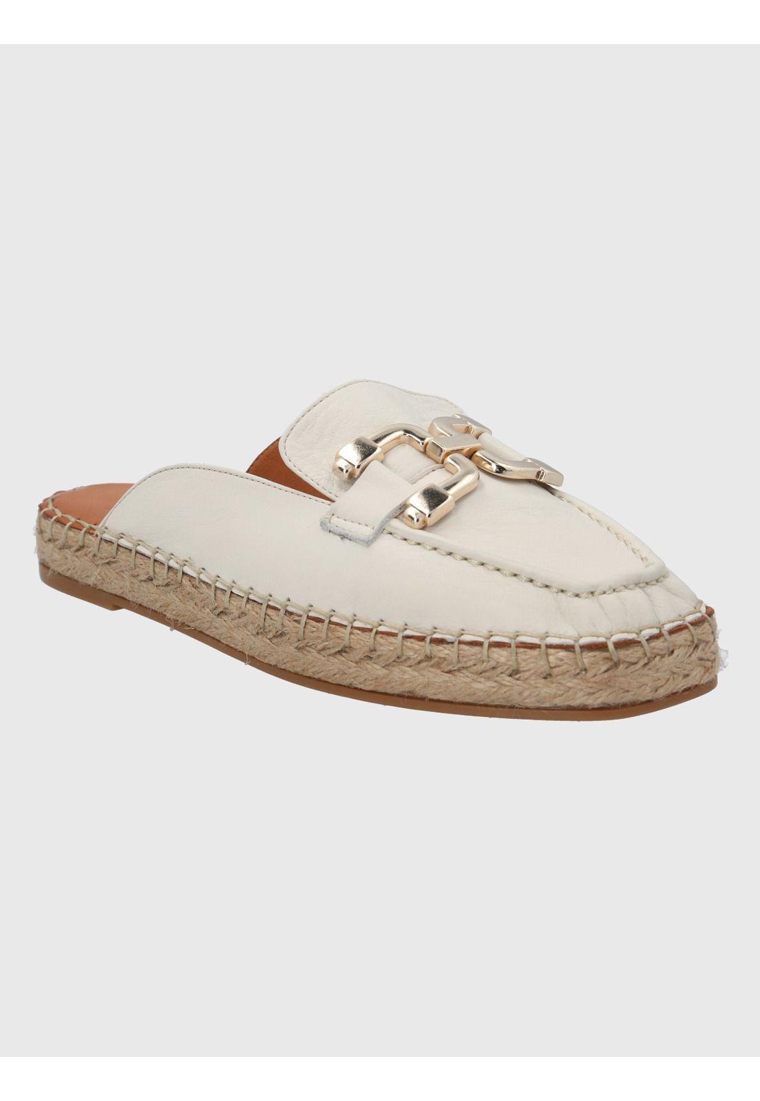 Sandalia Cuero Blanco Mujer Aprica -0