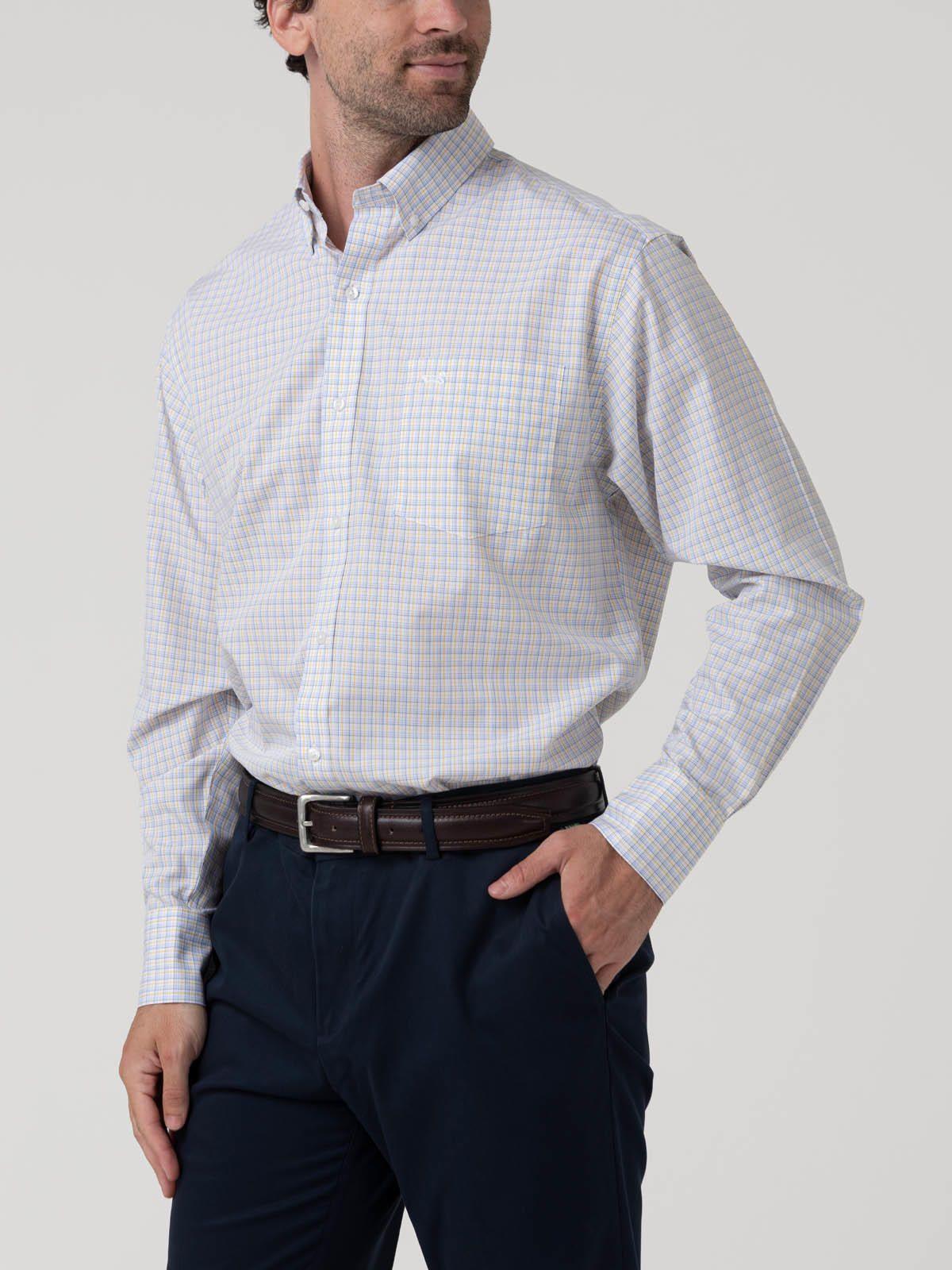 Camisa Cuello Button-Down Hombre Wf Azul cielo-4