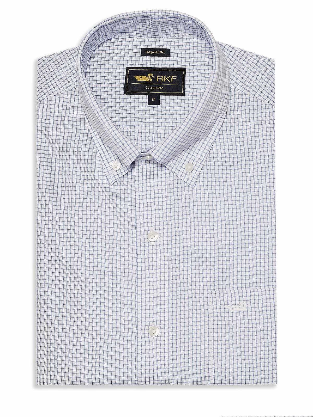 Camisa Cuello Button-Down Azul Hombre WF-0