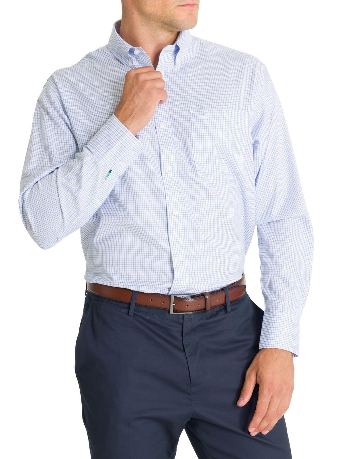 Camisa Cuello Button-Down Azul Hombre WF-7