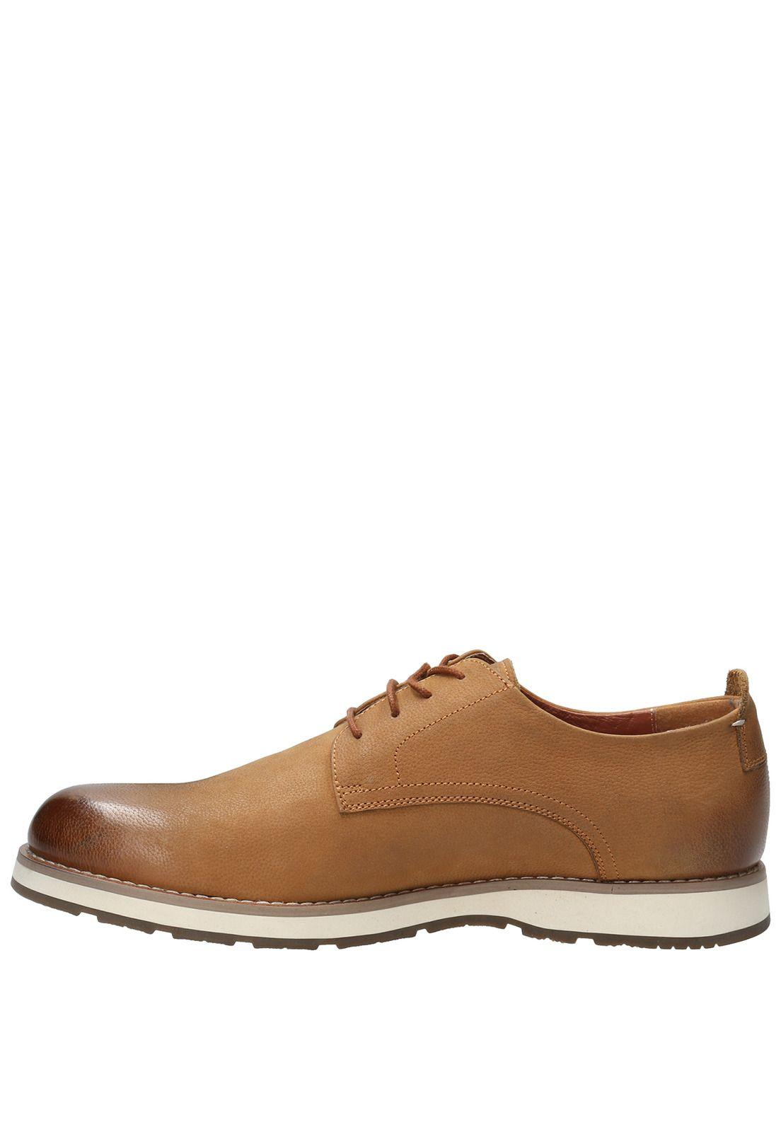 Zapato Cuero Hombre Hill Café Claro-5