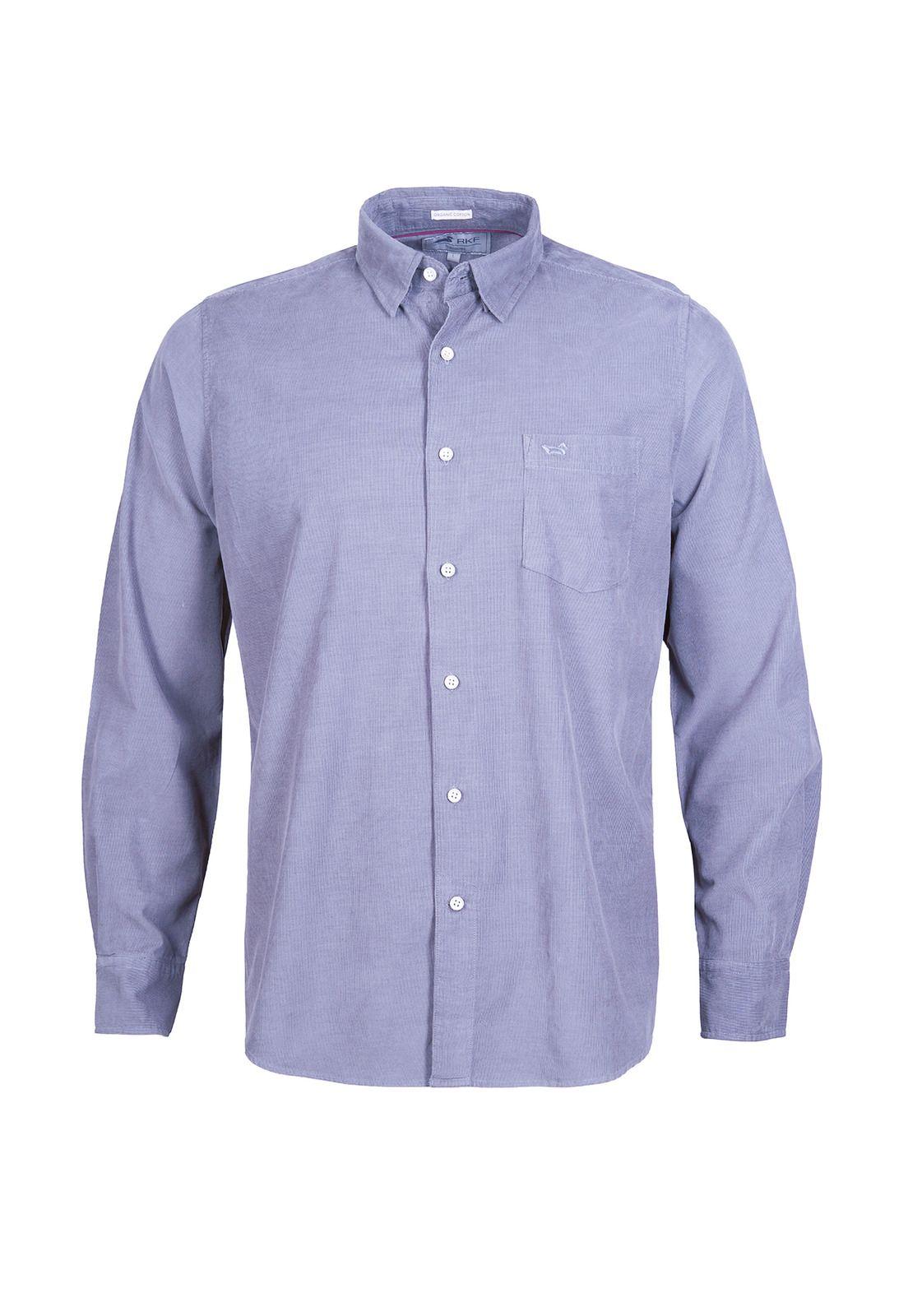 Camisa Algodón Orgánico Hombre Corduroy Azul-0