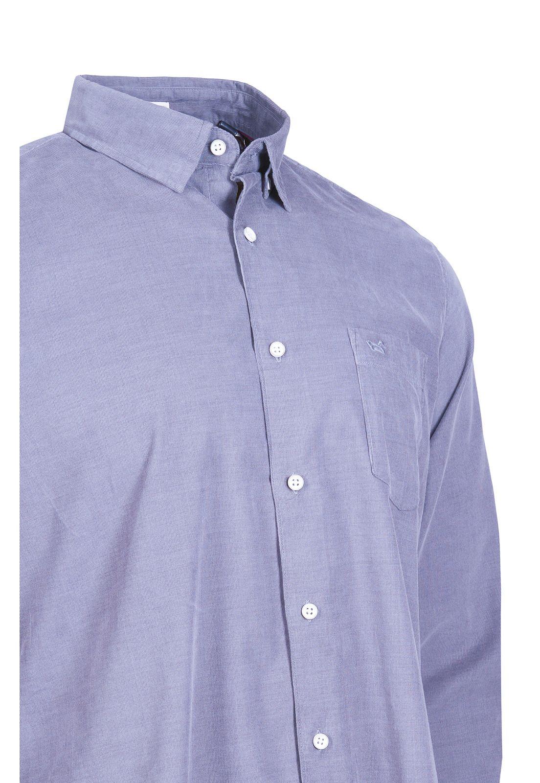 Camisa Algodón Orgánico Hombre Corduroy Azul-3