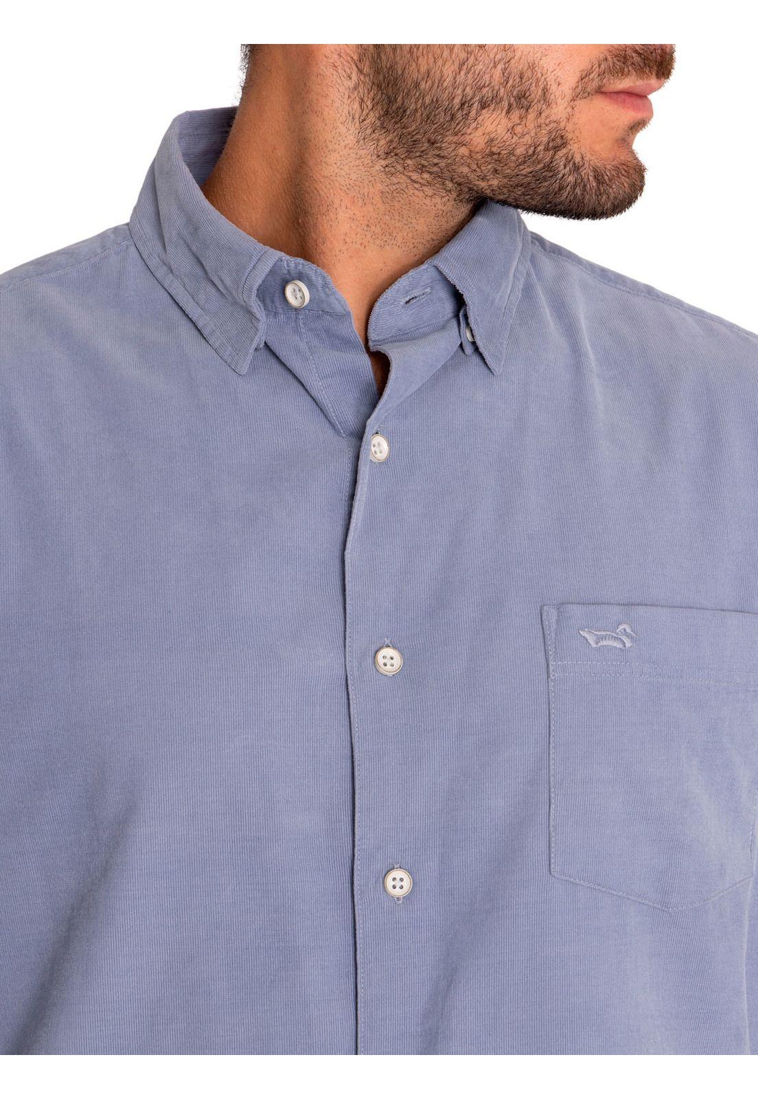Camisa Algodón Orgánico Hombre Corduroy Azul-7