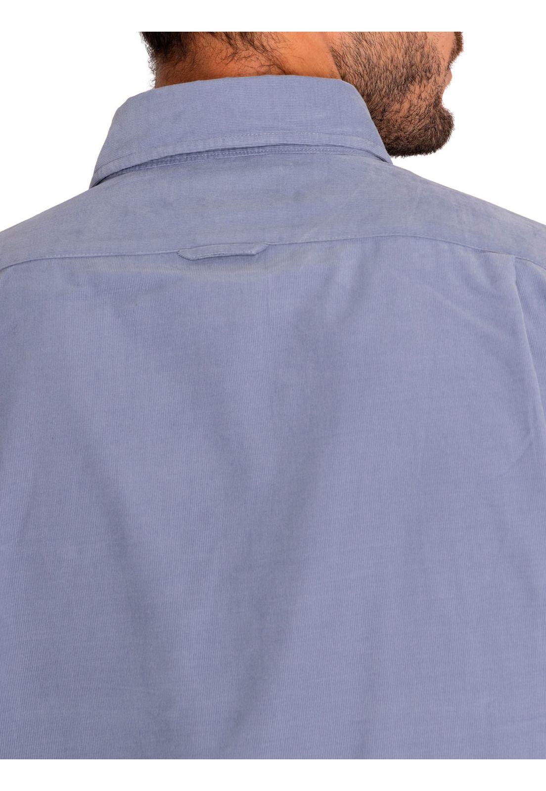 Camisa Algodón Orgánico Hombre Corduroy Azul-8