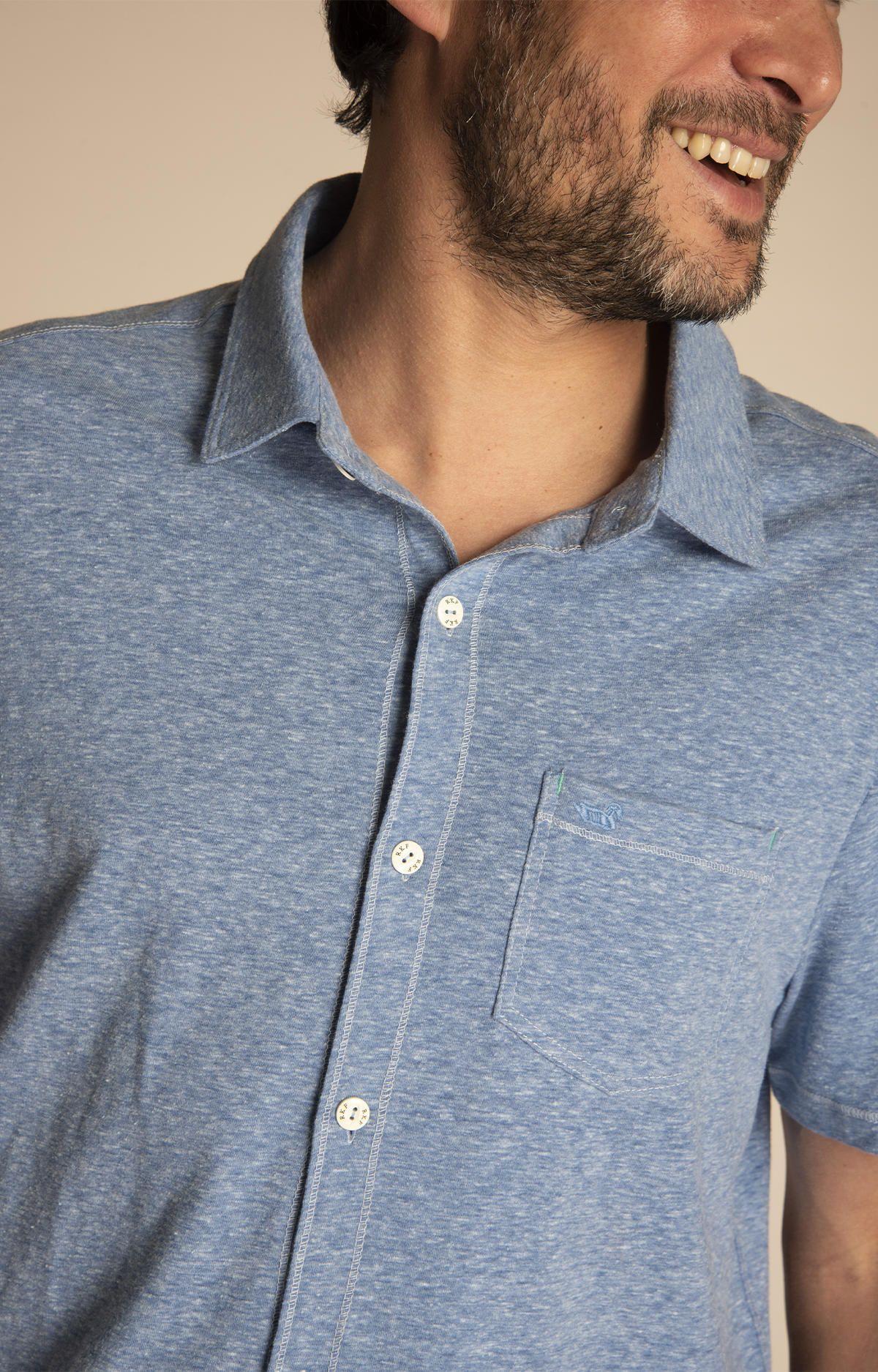 Camisa Hombre Jersey Azul-6