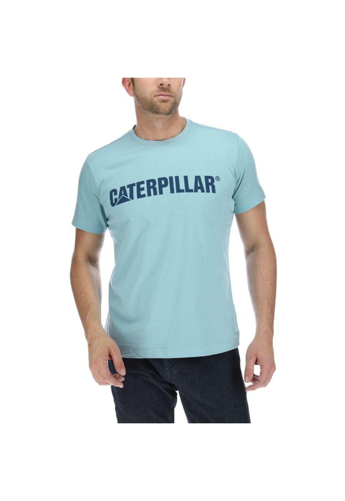 Polera Mc Hombre Caterpillar Logo Tee Azul-0