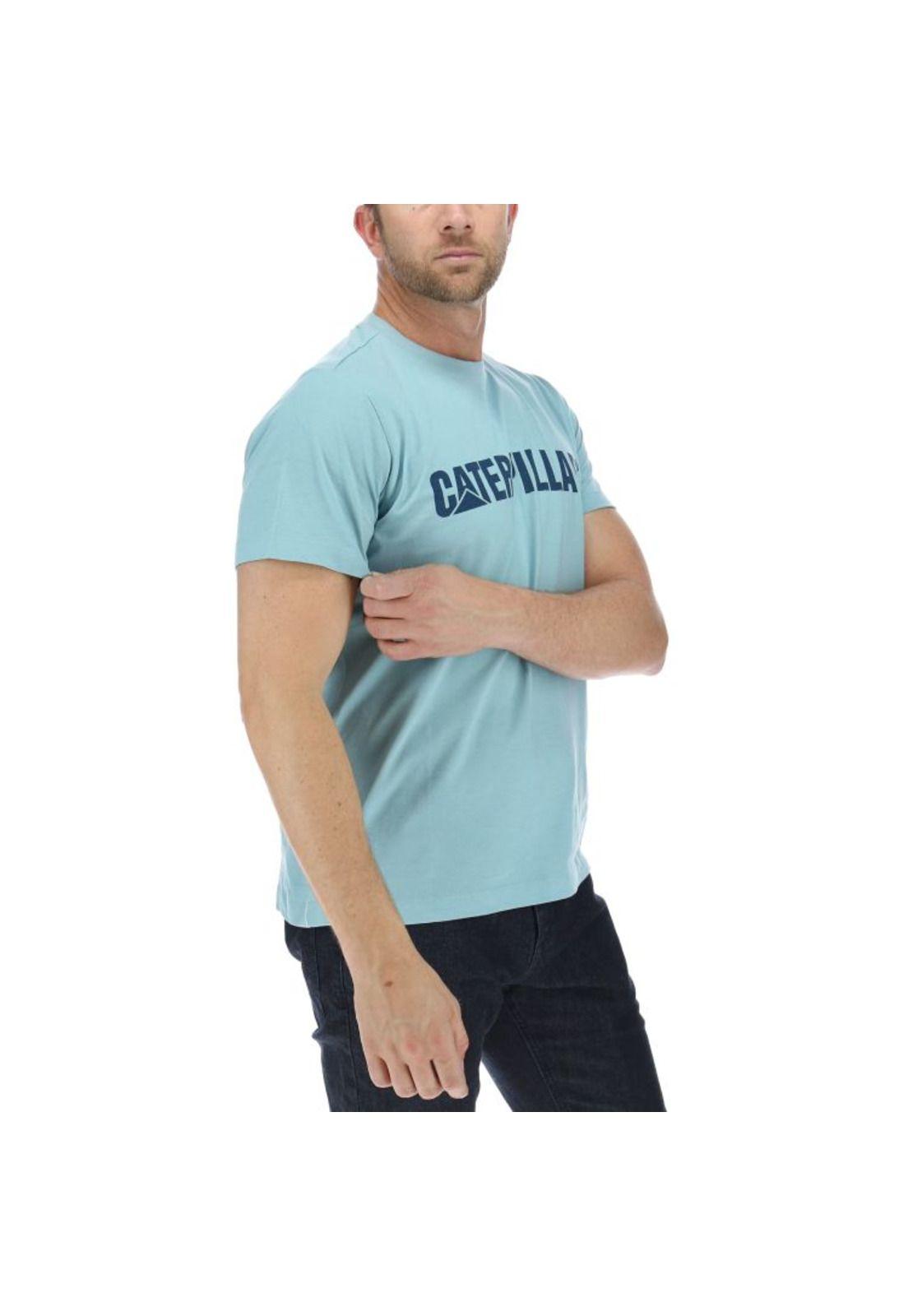 Polera Mc Hombre Caterpillar Logo Tee Azul-3