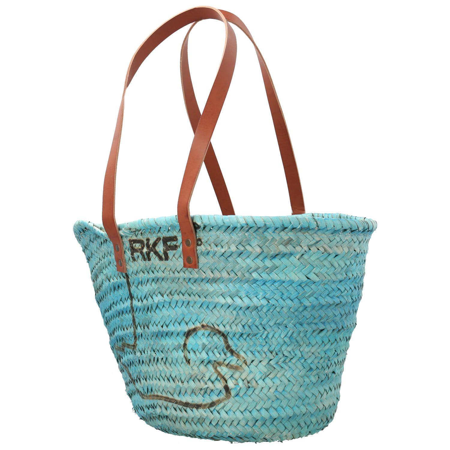 Cartera Rafia Mujer RKF Malaga Azul-1