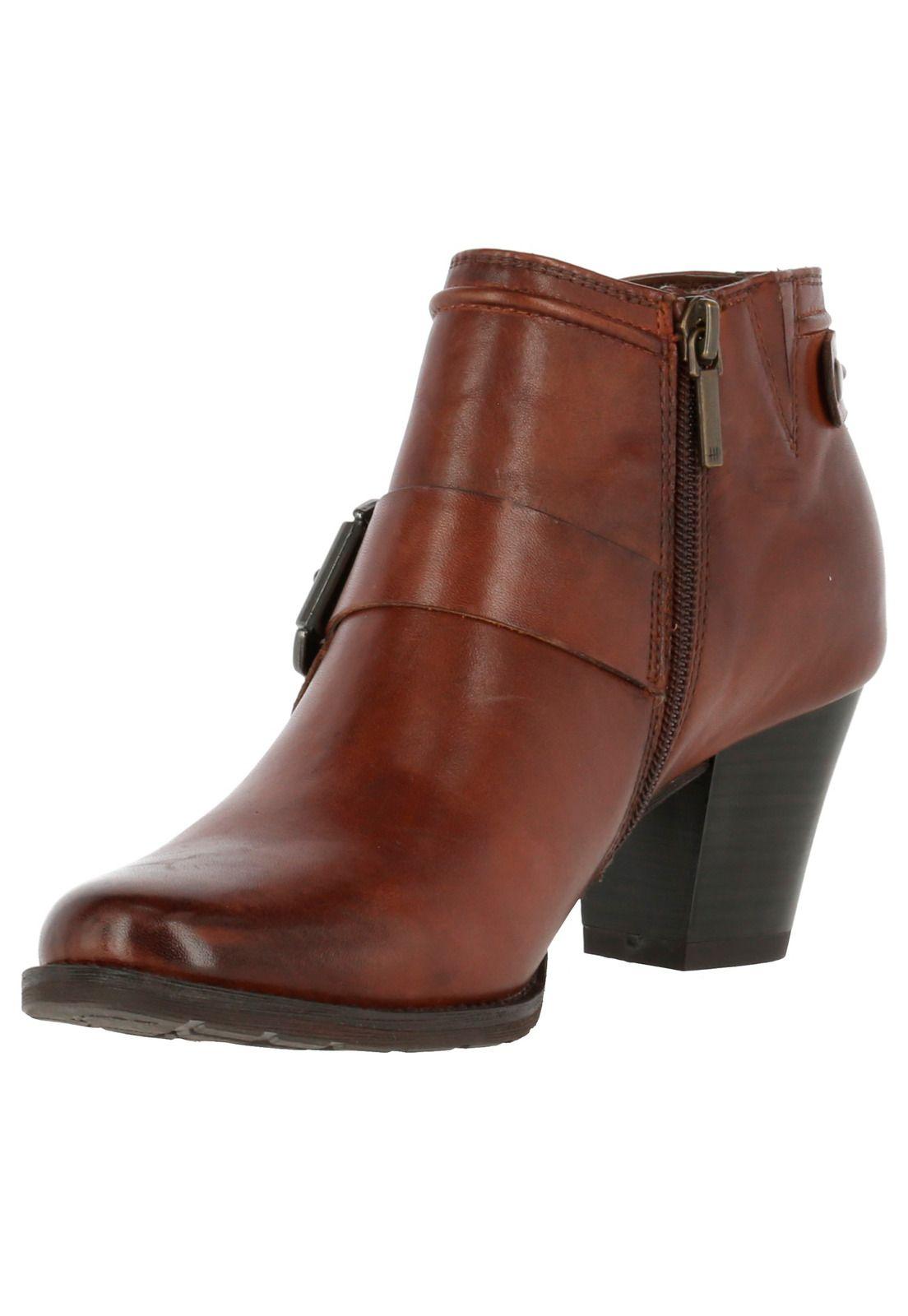 Botin Cuero Mujer Mazzola Café-1