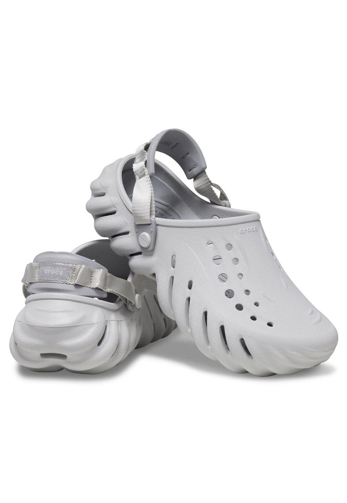 Zueco Crocs Mujer Echo Clog Gris-3