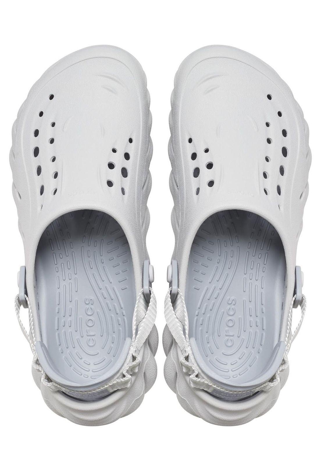 Zueco Crocs Mujer Echo Clog Gris-4