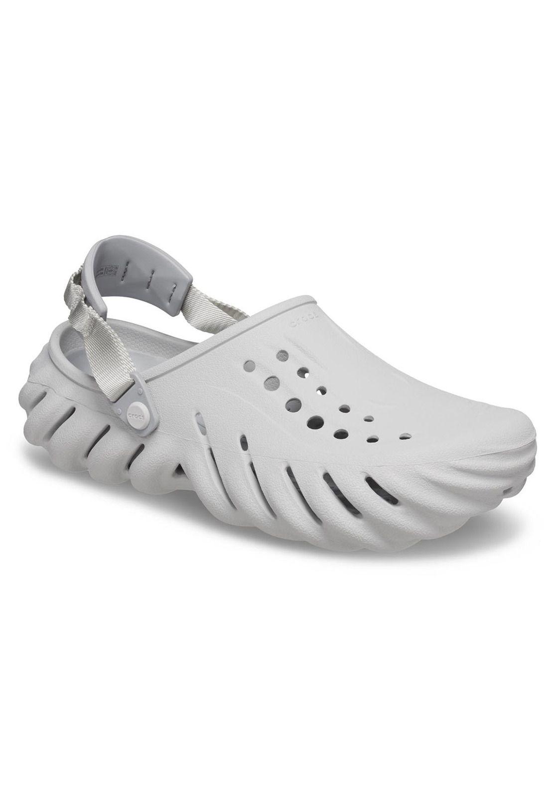 Zueco Crocs Mujer Echo Clog Gris-6