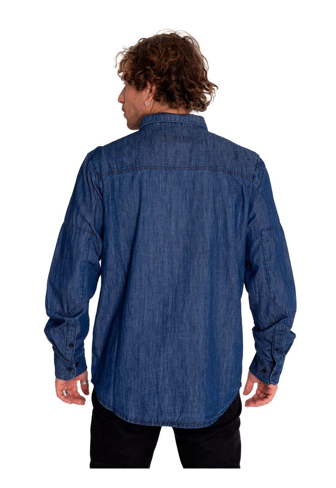 Camisa Manga Larga Hombre Denim Gris-3