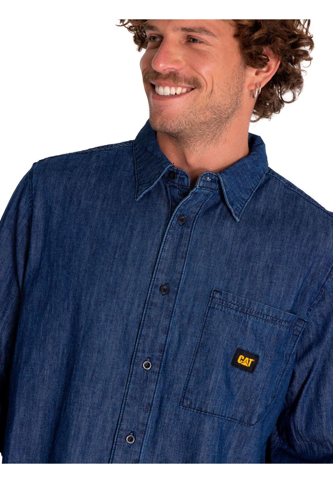 Camisa Manga Larga Hombre Denim Gris-4