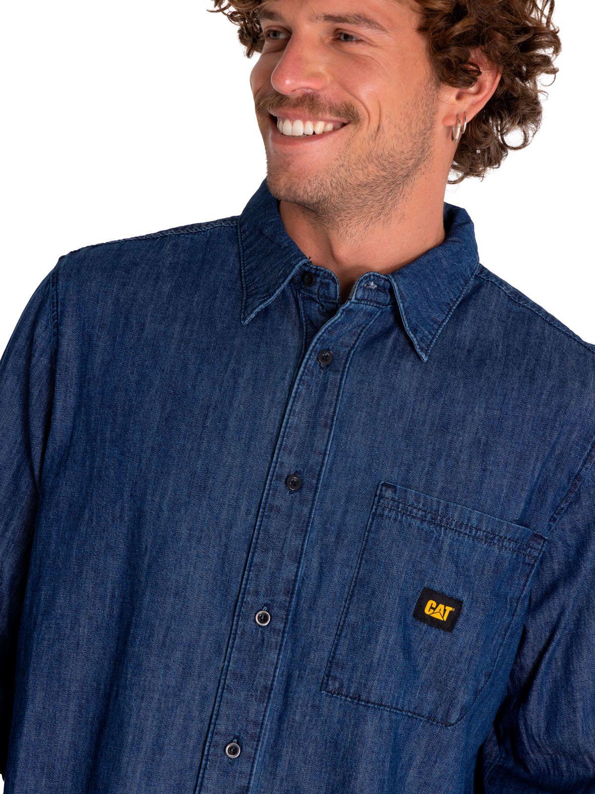 Camisa Manga Larga Hombre Denim Gris-4